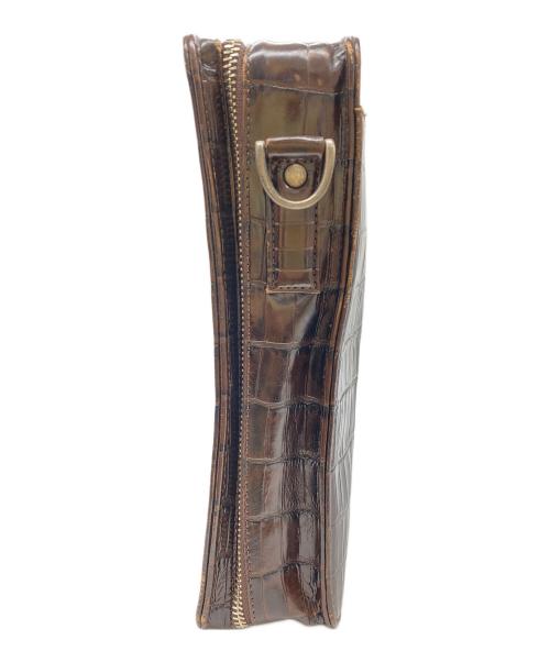 Jean Paul Gaultier homme（ジャンポールゴルチェオム）Jean Paul GAULTIER HOMME (ジャンポールゴルチェオム) クロコ型押しハンドバッグ ブラウンの古着・服飾アイテム