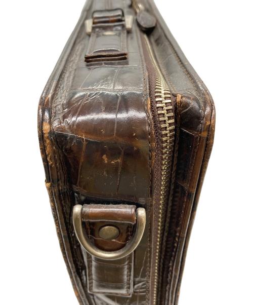 Jean Paul Gaultier homme（ジャンポールゴルチェオム）Jean Paul GAULTIER HOMME (ジャンポールゴルチェオム) クロコ型押しハンドバッグ ブラウンの古着・服飾アイテム