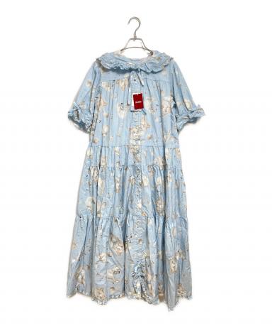 新品 ピンクハウス♥ふわふわネコちゃんプリントロングワンピース 中古・古着通販】PINK HOUSE (ピンクハウス) さざ波とねこプリント
