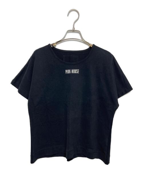 PINK HOUSE（ピンクハウス）PINK HOUSE (ピンクハウス) ロゴTシャツ ブラック サイズ:Freeの古着・服飾アイテム