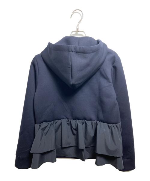BARNEYS NEWYORK（バーニーズ・ニューヨーク）BARNEYS NEWYORK (バーニーズ・ニューヨーク) ウォッシャブル コンビネーションバックフリル ジップアップパーカ ネイビー サイズ:40の古着・服飾アイテム