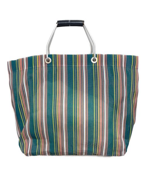 MARNI（マルニ）MARNI (マルニ) フラワーカフェストライプバッグ グリーン×ピンクの古着・服飾アイテム