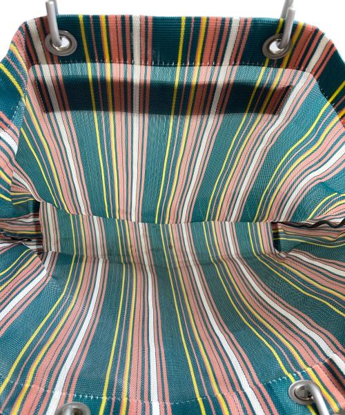 MARNI（マルニ）MARNI (マルニ) フラワーカフェストライプバッグ グリーン×ピンクの古着・服飾アイテム