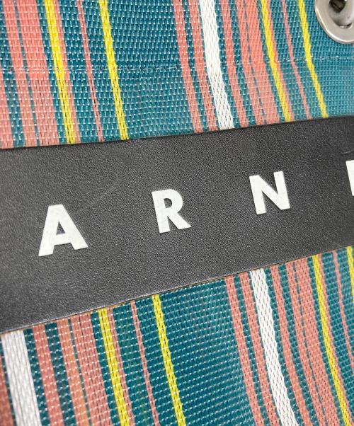 MARNI（マルニ）MARNI (マルニ) フラワーカフェストライプバッグ グリーン×ピンクの古着・服飾アイテム