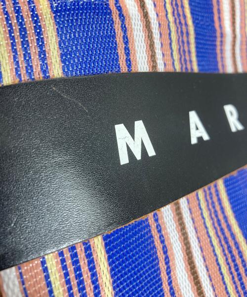 MARNI（マルニ）MARNI (マルニ) フラワーカフェストライプバッグ ブルー×ピンクの古着・服飾アイテム