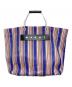 MARNI（マルニ）の古着「フラワーカフェストライプバッグ」｜ブルー×ピンク