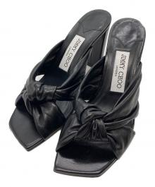 JIMMY CHOO（ジミーチュウ）の古着「AVENUE 85 レザーサンダル」｜ブラック