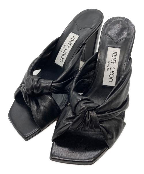 JIMMY CHOO（ジミーチュウ）JIMMY CHOO (ジミーチュウ) AVENUE 85 レザーサンダル ブラック サイズ:36 1/2の古着・服飾アイテム