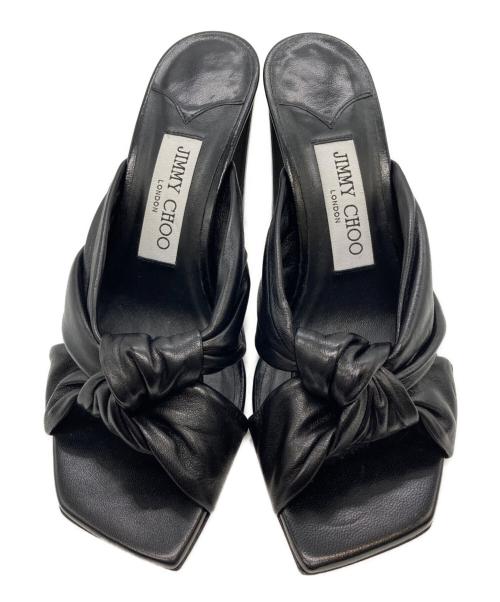 JIMMY CHOO（ジミーチュウ）JIMMY CHOO (ジミーチュウ) AVENUE 85 レザーサンダル ブラック サイズ:36 1/2の古着・服飾アイテム