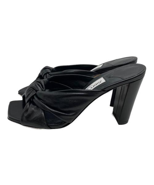 JIMMY CHOO（ジミーチュウ）JIMMY CHOO (ジミーチュウ) AVENUE 85 レザーサンダル ブラック サイズ:36 1/2の古着・服飾アイテム