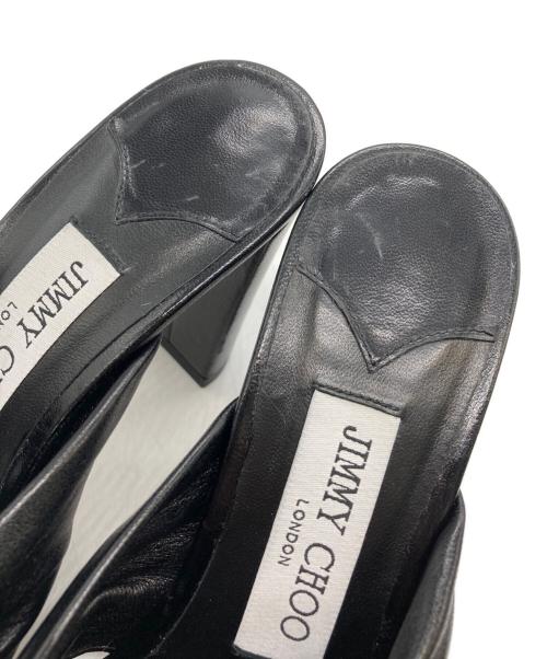 JIMMY CHOO（ジミーチュウ）JIMMY CHOO (ジミーチュウ) AVENUE 85 レザーサンダル ブラック サイズ:36 1/2の古着・服飾アイテム