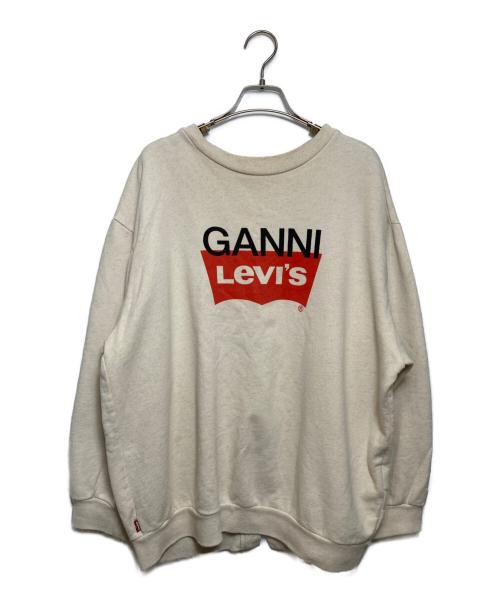 LEVI'S（リーバイス）LEVI'S (リーバイス) GANNI (ガニー) プリントスウェット ベージュ サイズ:Sの古着・服飾アイテム