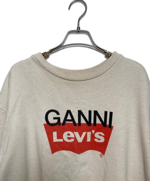 LEVI'S（リーバイス）LEVI'S (リーバイス) GANNI (ガニー) プリントスウェット ベージュ サイズ:Sの古着・服飾アイテム