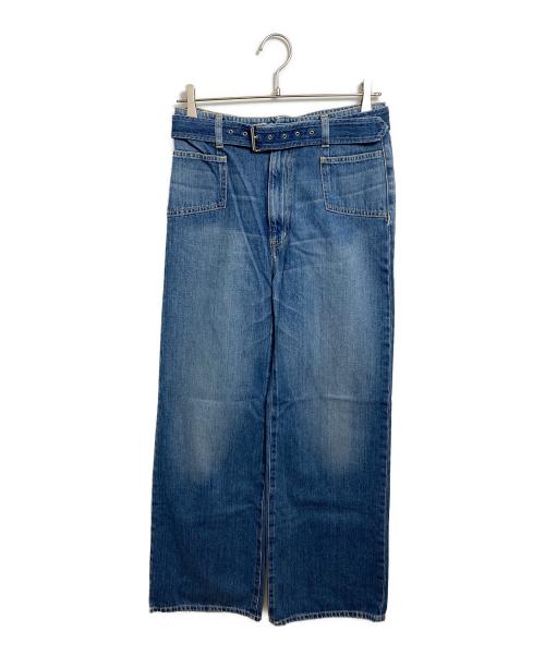 Hysteric Glamour（ヒステリックグラマー）Hysteric Glamour (ヒステリックグラマー) ベルト付ハイライズワイドPT インディゴ サイズ:28 未使用品の古着・服飾アイテム