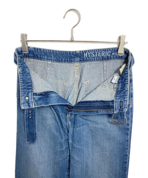 Hysteric Glamour（ヒステリックグラマー）Hysteric Glamour (ヒステリックグラマー) ベルト付ハイライズワイドPT インディゴ サイズ:28 未使用品の古着・服飾アイテム
