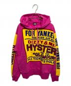 Hysteric Glamourヒステリックグラマー）の古着「DIZZY&MILKYオーバーサイズジップパーカ-」｜ピンク