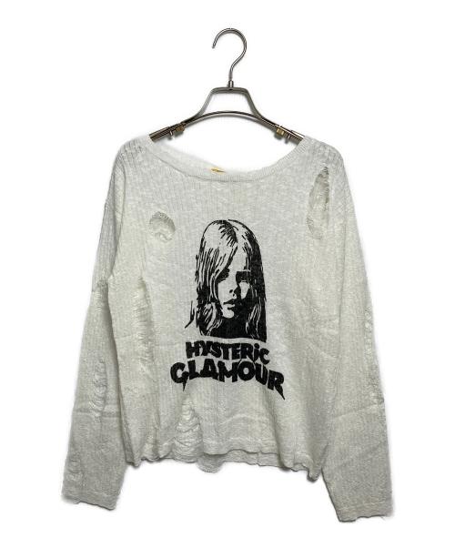 Hysteric Glamour（ヒステリックグラマー）Hysteric Glamour (ヒステリックグラマー) 薄手ニット ホワイト サイズ:FREE 未使用品の古着・服飾アイテム