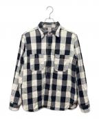 WAREHOUSEウエアハウス）の古着「FLANNEL SHIRTS」｜ホワイト×ブラック