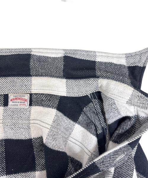 WAREHOUSE（ウエアハウス）WAREHOUSE (ウエアハウス) FLANNEL SHIRTS ホワイト×ブラック サイズ:X-LARGEの古着・服飾アイテム