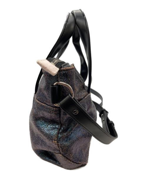 DIESEL（ディーゼル）DIESEL (ディーゼル) ジャカードデニム リバーシブル ミニトートバッグ ブラック×ピンク サイズ:　の古着・服飾アイテム
