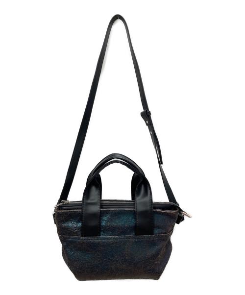 DIESEL（ディーゼル）DIESEL (ディーゼル) ジャカードデニム リバーシブル ミニトートバッグ ブラック×ピンク サイズ:　の古着・服飾アイテム