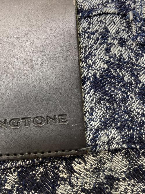 LIVINGTONE（リヴィントーン）LIVINGTONE (リヴィントーン) 総柄ワイドデニムパンツ ネイビー サイズ:36Sの古着・服飾アイテム