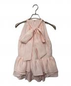 HER LIP TOハーリップトゥ）の古着「Mila Bow Peplum Blouse」｜ピンク