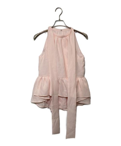 HER LIP TO（ハーリップトゥ）HER LIP TO (ハーリップトゥ) Mila Bow Peplum Blouse ピンク サイズ:Mの古着・服飾アイテム