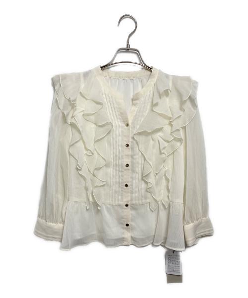 JUSGLITTY（ジャスグリッティー）JUSGLITTY (ジャスグリッティー) フリルショートブラウス ホワイト サイズ:1の古着・服飾アイテム