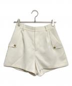 HER LIP TOハーリップトゥ）の古着「Gold Button Flap Shorts ハーフパンツ」｜ホワイト
