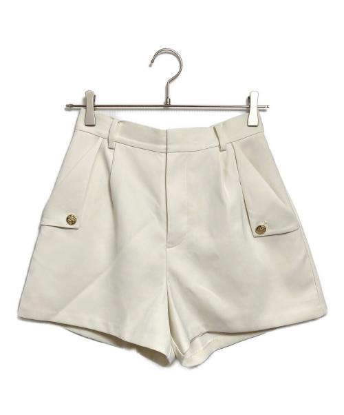 HER LIP TO（ハーリップトゥ）HER LIP TO (ハーリップトゥ) Gold Button Flap Shorts ハーフパンツ ホワイト サイズ:Mの古着・服飾アイテム