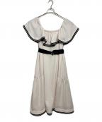 HER LIP TOハーリップトゥ）の古着「Sweet Moments Belted Dress」｜ホワイト