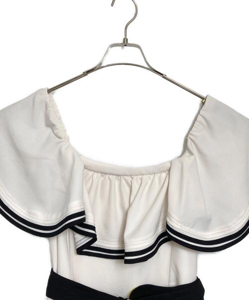 HER LIP TO（ハーリップトゥ）HER LIP TO (ハーリップトゥ) Sweet Moments Belted Dress ホワイト サイズ:Mの古着・服飾アイテム