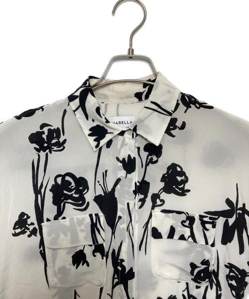 MARELLA（マレーラ）MARELLA (マレーラ) モノトーンシルクブラウス ホワイト サイズ:36の古着・服飾アイテム