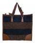PRADA (プラダ) ツイードレザーハンドバッグ ブラック×ブラウン：13000円