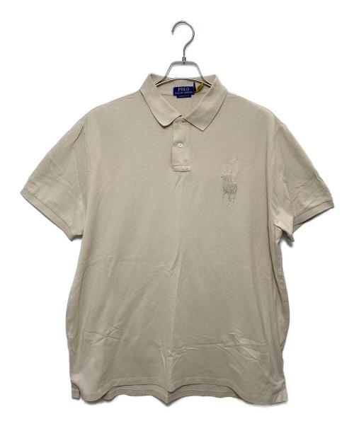 POLO RALPH LAUREN（ポロ・ラルフローレン）POLO RALPH LAUREN (ポロ・ラルフローレン) カスタム スリム フィット big pony メッシュ ポロシャツ ベージュ サイズ:XXLの古着・服飾アイテム