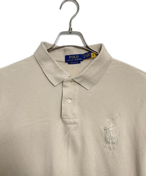 POLO RALPH LAUREN（ポロ・ラルフローレン）POLO RALPH LAUREN (ポロ・ラルフローレン) カスタム スリム フィット big pony メッシュ ポロシャツ ベージュ サイズ:XXLの古着・服飾アイテム