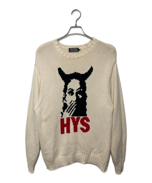 Hysteric Glamour（ヒステリックグラマー）Hysteric Glamour (ヒステリックグラマー) SPEAK NO EVIL編込 セーター アイボリー サイズ:Mの古着・服飾アイテム