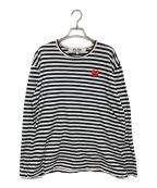 PLAY COMME des GARCONSプレイコムデギャルソン）の古着「ボーダーカットソー」｜ブラック
