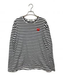 PLAY COMME des GARCONS（プレイコムデギャルソン）の古着「ボーダーカットソー」｜ブラック