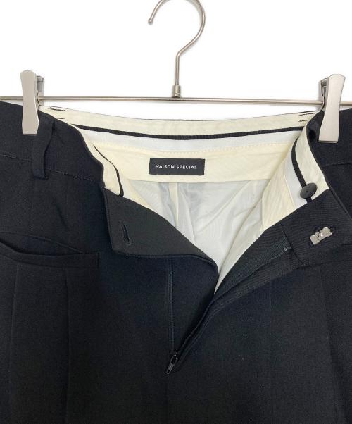 MAISON SPECIAL（メゾンスペシャル）MAISON SPECIAL (メゾンスペシャル) Easy Two Tuck Slacks ブラック サイズ:38の古着・服飾アイテム