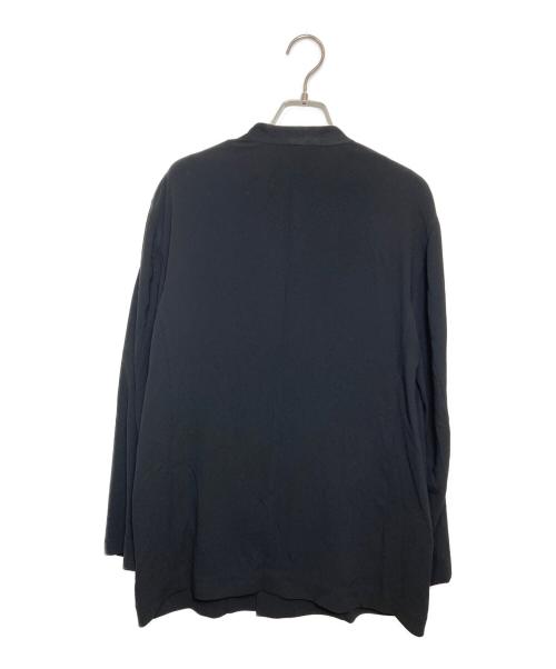 uncrave（アンクレイヴ3.）uncrave (アンクレイヴ3.) バックサテンジョーゼット ノーカラージャケット ブラックの古着・服飾アイテム