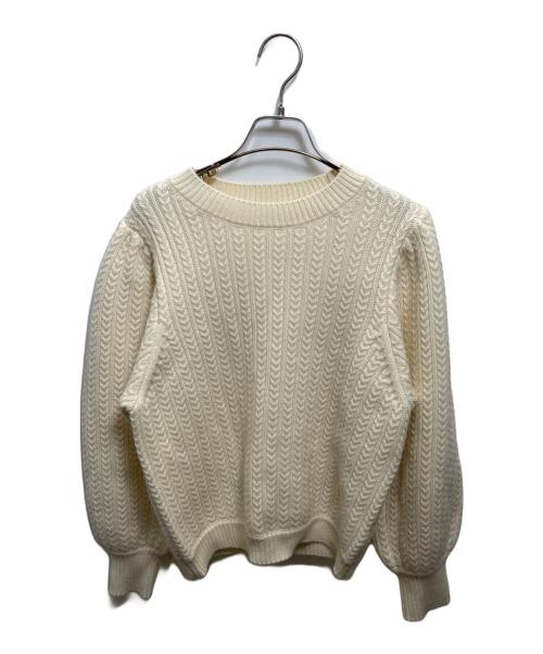 OHGA（オオガ）OHGA (オオガ) ケーブルパフニット アイボリー サイズ:Fの古着・服飾アイテム