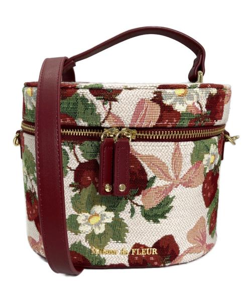 Maison de FLEUR（メゾンドフルール）Maison de FLEUR (メゾンドフルール) ART DE LYS いちごゴブランバッグ レッド×ホワイトの古着・服飾アイテム