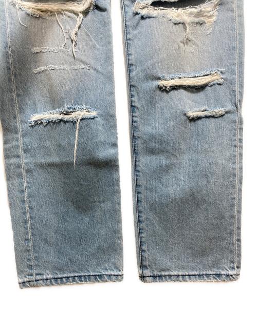ARMANI EXCHANGE（アルマーニ エクスチェンジ）ARMANI EXCHANGE (アルマーニ エクスチェンジ) ダメージ加工デニムパンツ スカイブルー サイズ: 76cm (W30)の古着・服飾アイテム