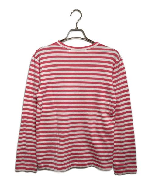 PLAY COMME des GARCONS（プレイコムデギャルソン）PLAY COMME des GARCONS (プレイコムデギャルソン) Border Long Sleeve T-Shirt ピンク×ホワイト サイズ:XSの古着・服飾アイテム