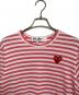 PLAY COMME des GARCONS (プレイコムデギャルソン) Border Long Sleeve T-Shirt ピンク×ホワイト サイズ:XS：7000円