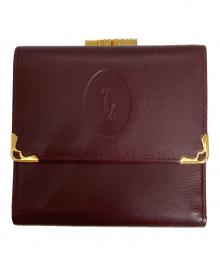 Cartier（カルティエ）の古着「マストライン がま口3つ折り財布　マストライン」｜ブラウン