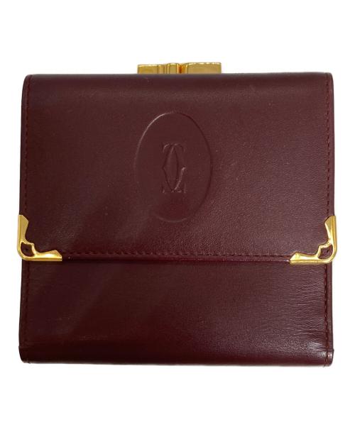 Cartier（カルティエ）Cartier (カルティエ) マストライン がま口3つ折り財布　マストライン ブラウンの古着・服飾アイテム
