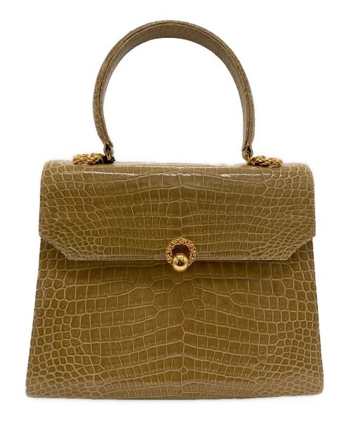 jardin des sacs（ジャルダンデサック）jardin des sacs (ジャルダンデサック) クロコダイルハンドバッグ イエローの古着・服飾アイテム